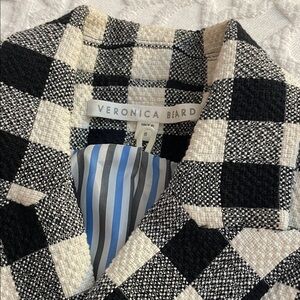 Veronica Beard Miller Gingham Dickey Blazer Size 8
